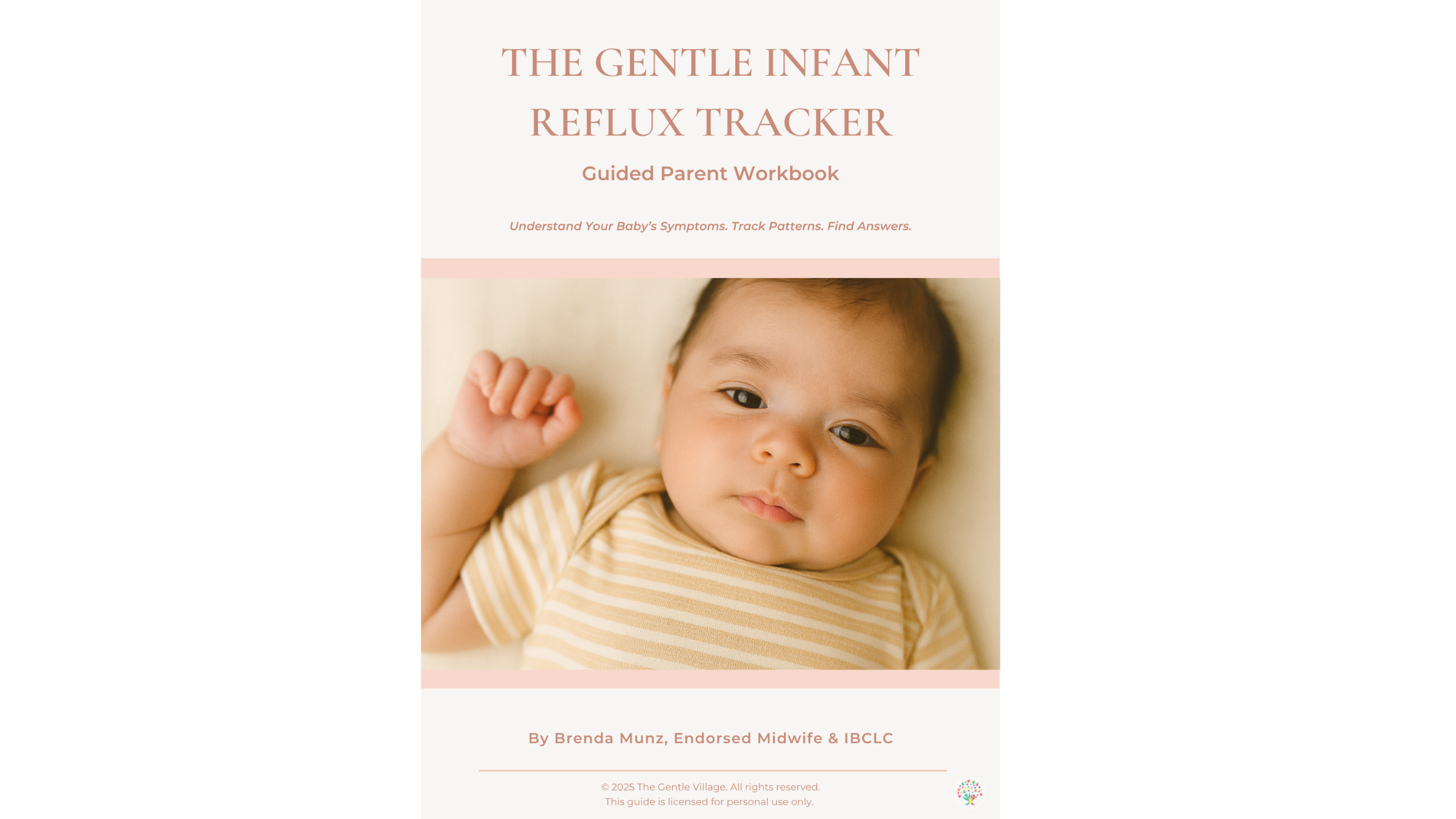 Baby reflux tracker cover - newborn with reflux symptoms - parent guide for understanding and monitoring infant reflux