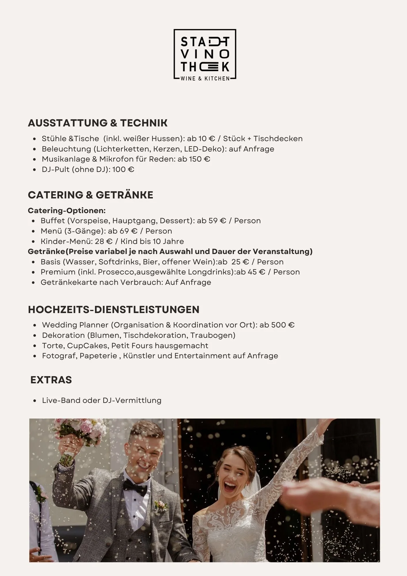 Stadtvinothek Wolfsburg Hochzeit Dienstleistung