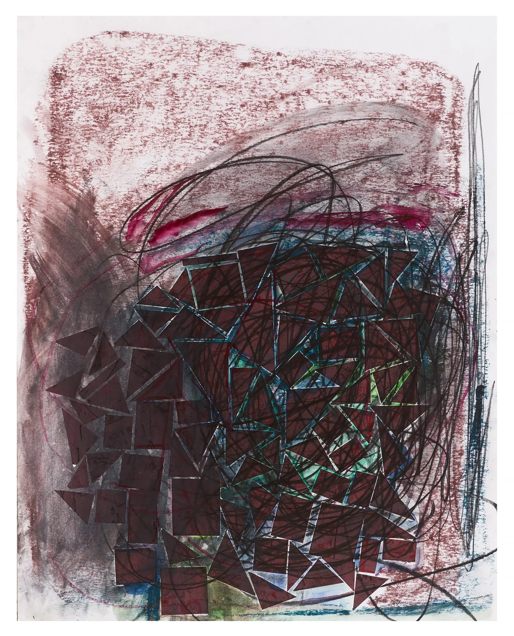 Blackout, 2022, 24x19", mixed media on paper