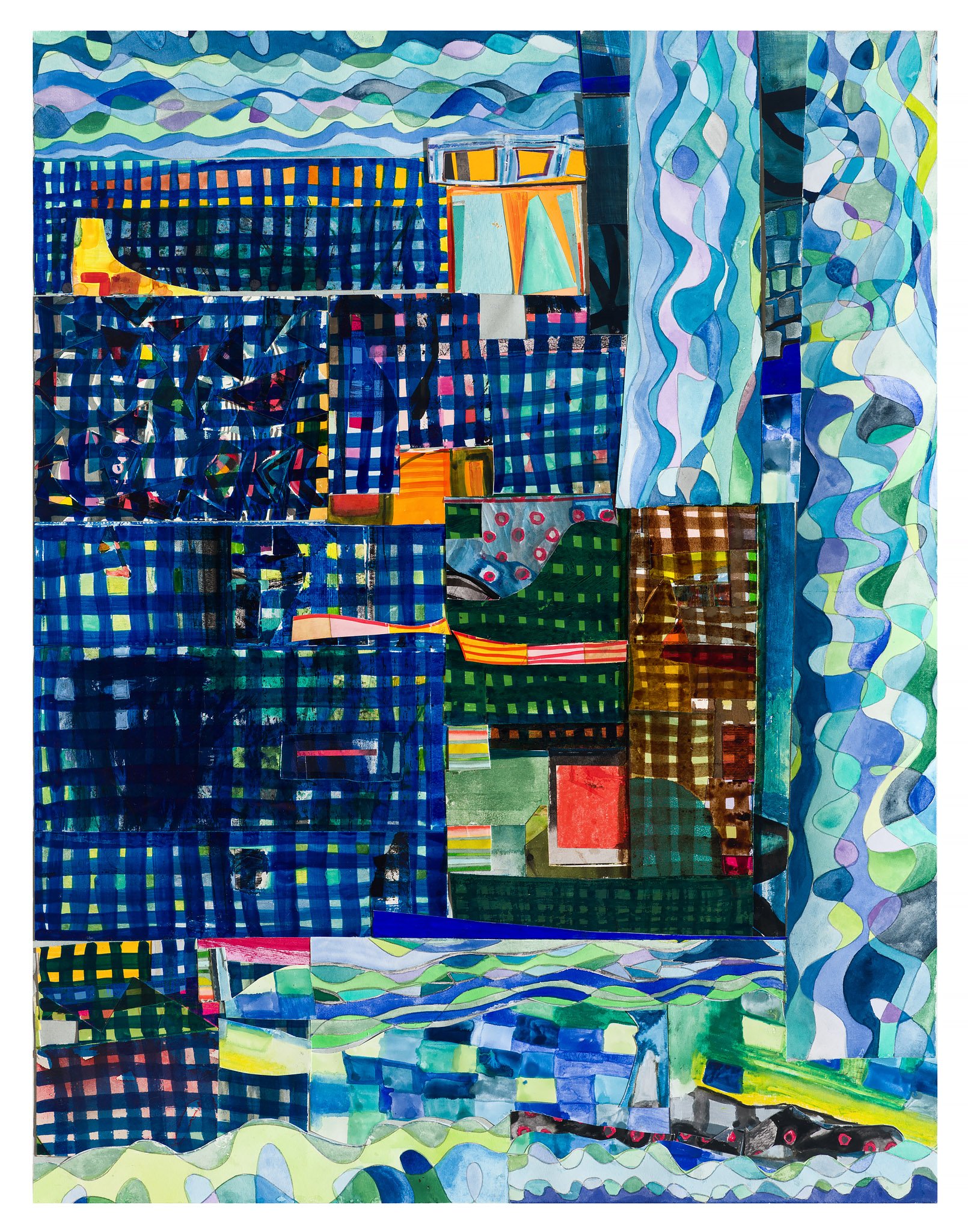 Carried Over Atlantic, 2023, 25.5x19.5", mixed media on paper