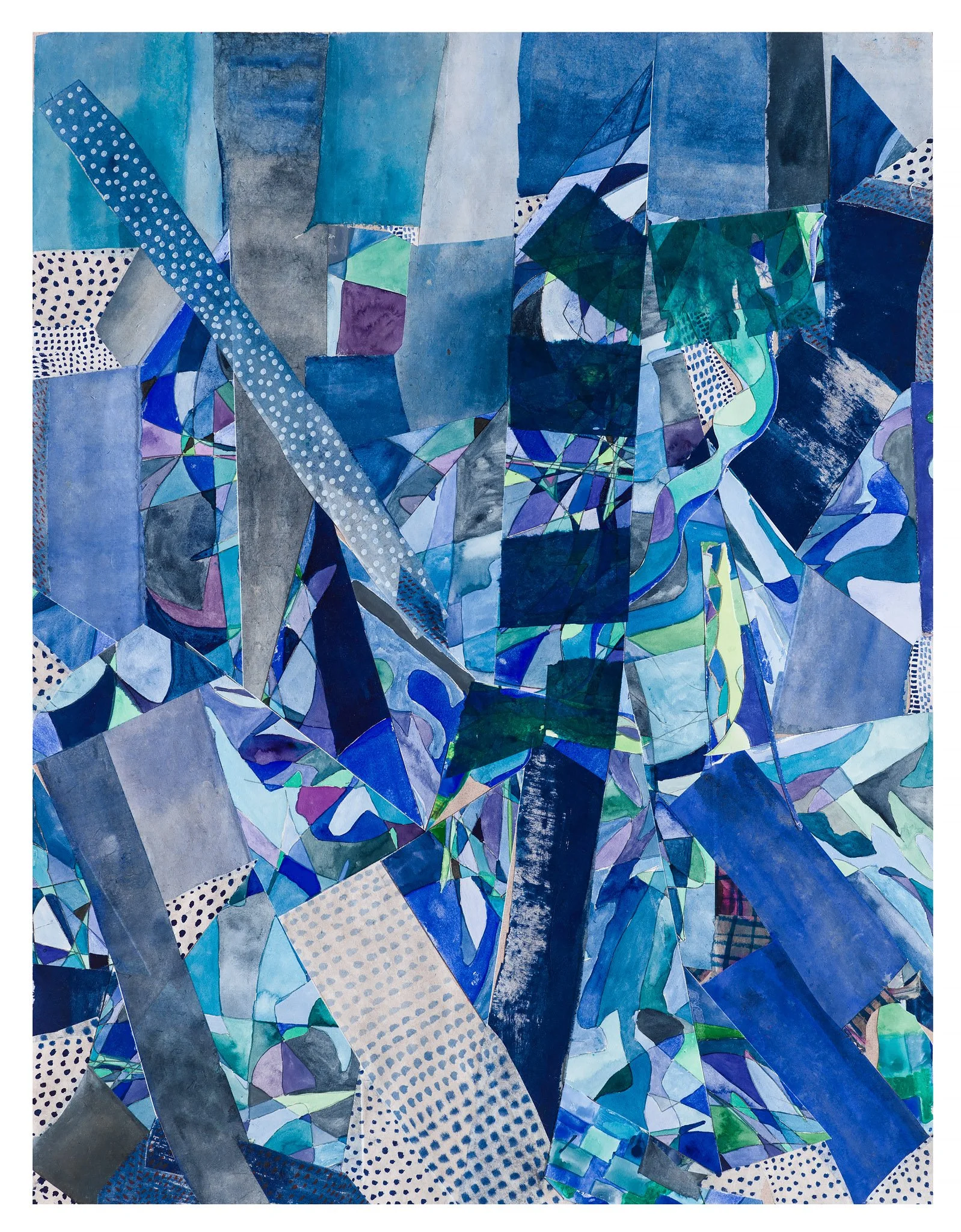 Eel Trails, 2023, 25.5x19.5", mixed media on paper