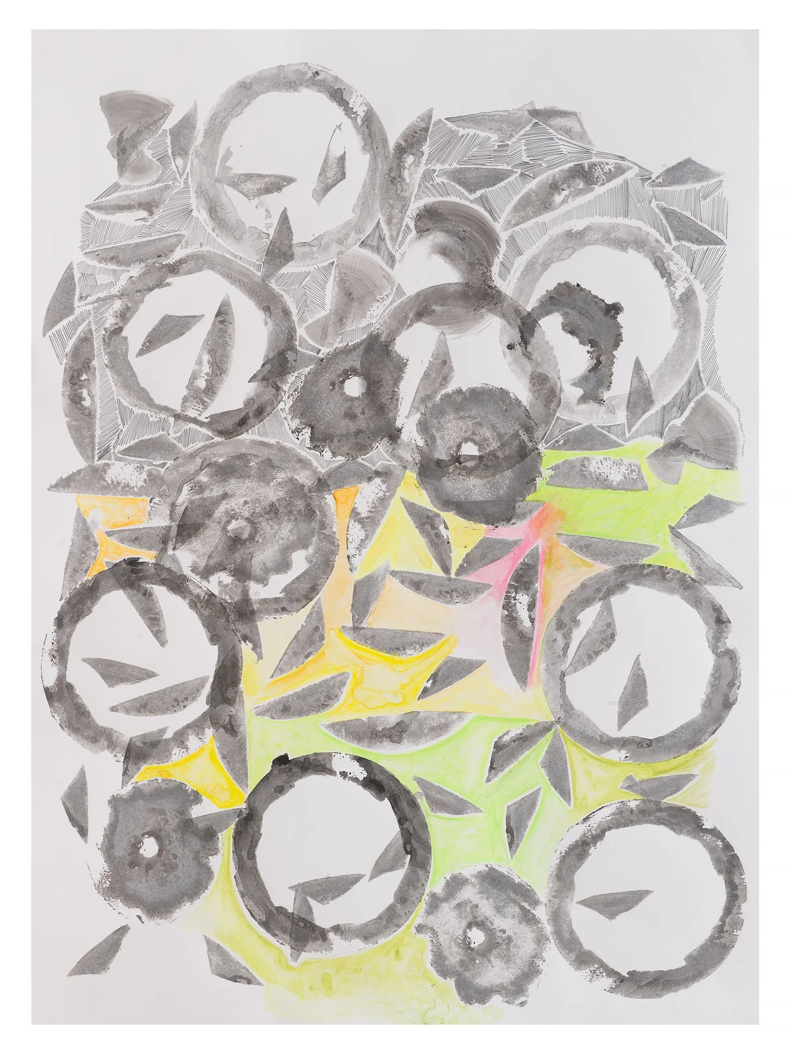 Melon Ball, 2021, 30x22", pencil and ink on paper