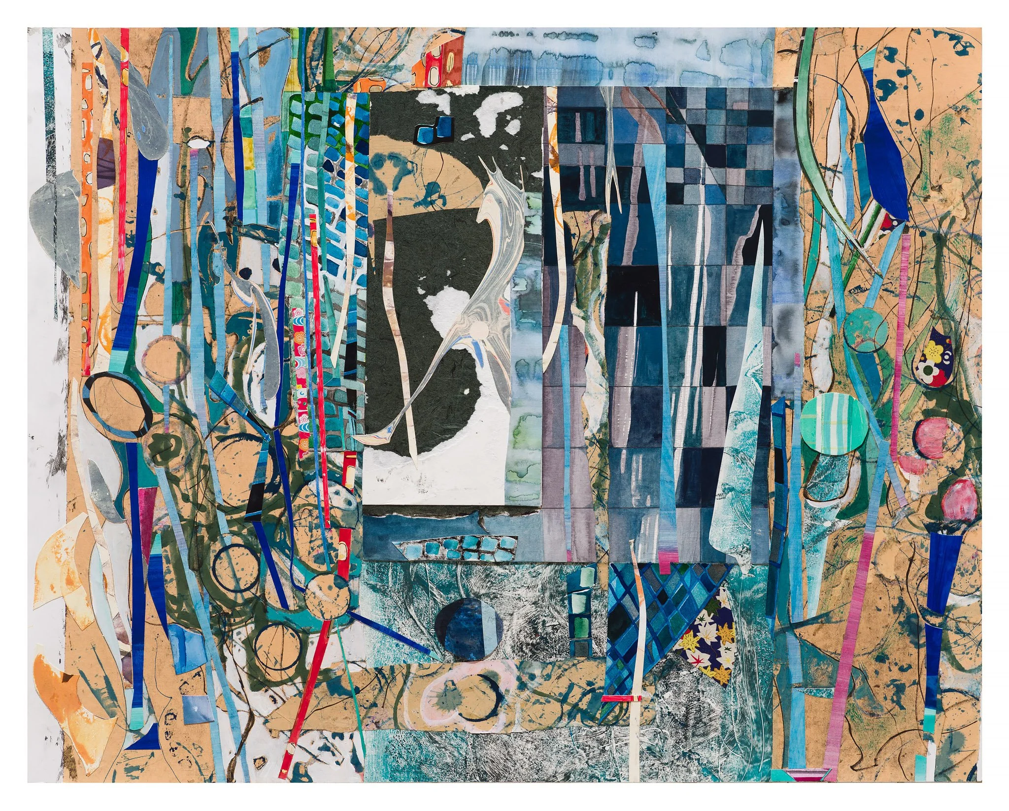 Day at the Beach, 2021, 19x24", mixed media on paper
