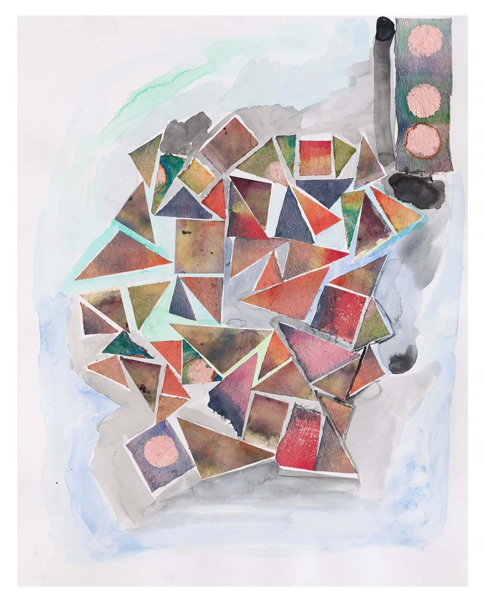 Flotsam, 2022, 24x19", mixed media on paper