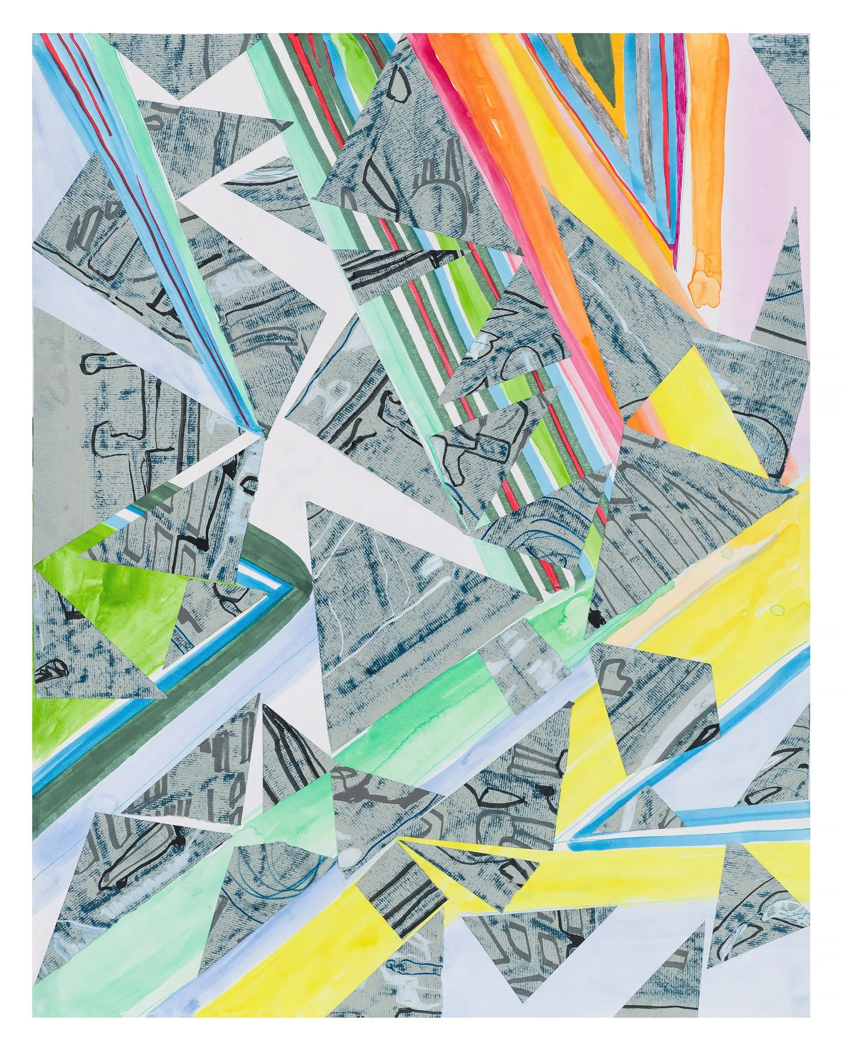 Seaport Boulevard, 2024, 24x19", mixed media on paper