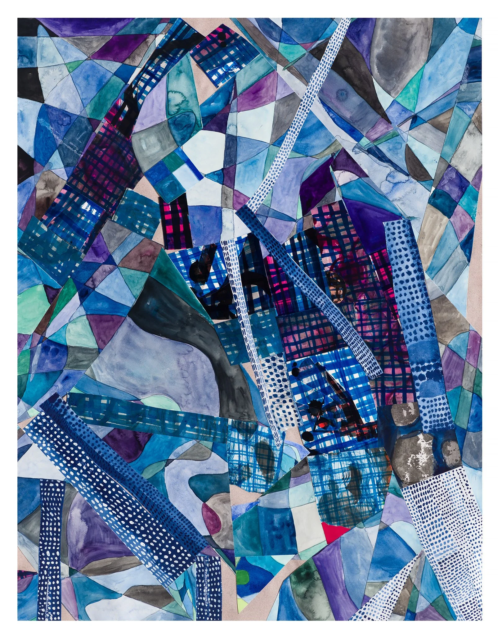 Crossing the Atlantic, 2023, 25.5x19.5", mixed media on paper