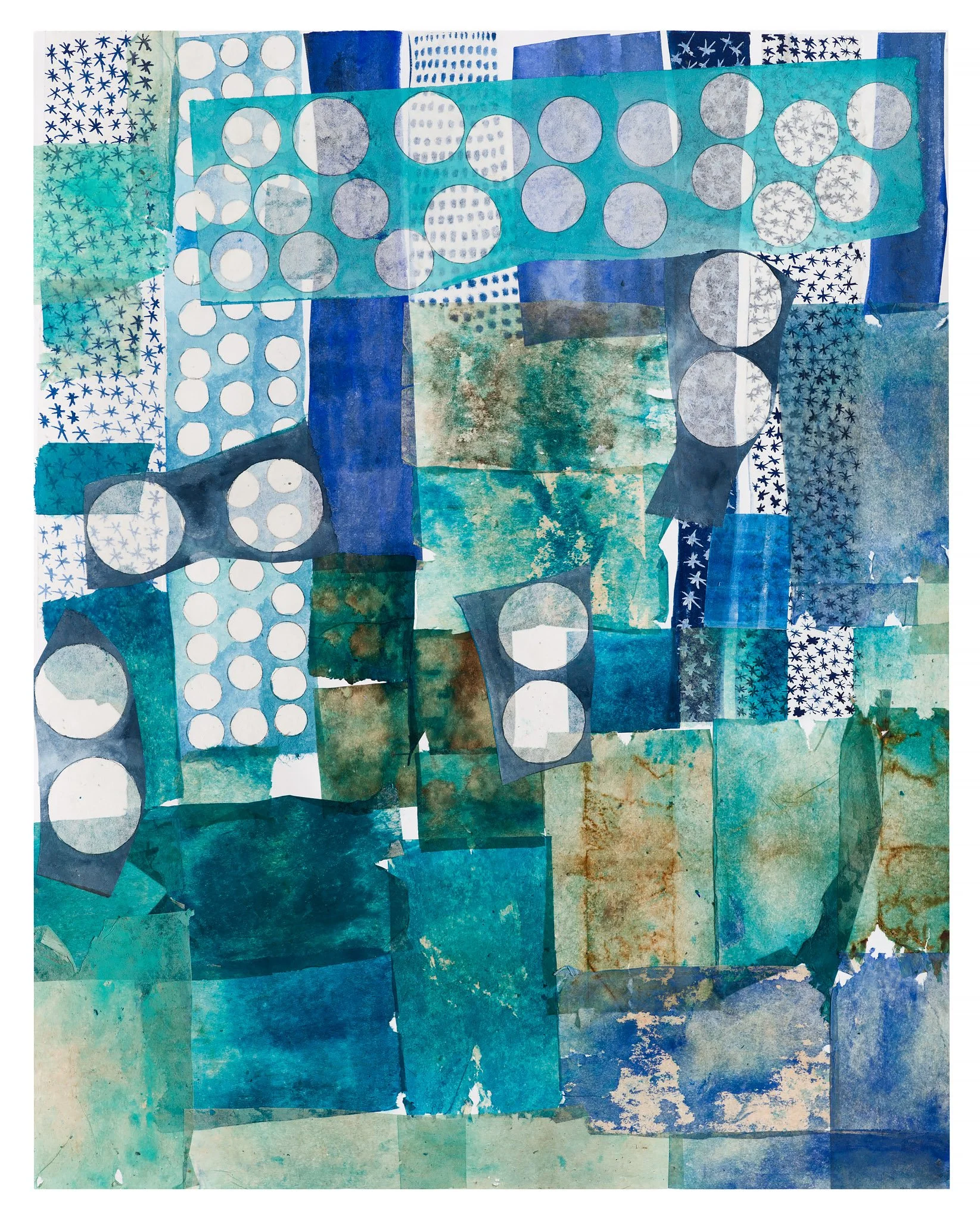 Adrift, 2023, 24x19", mixed media on paper