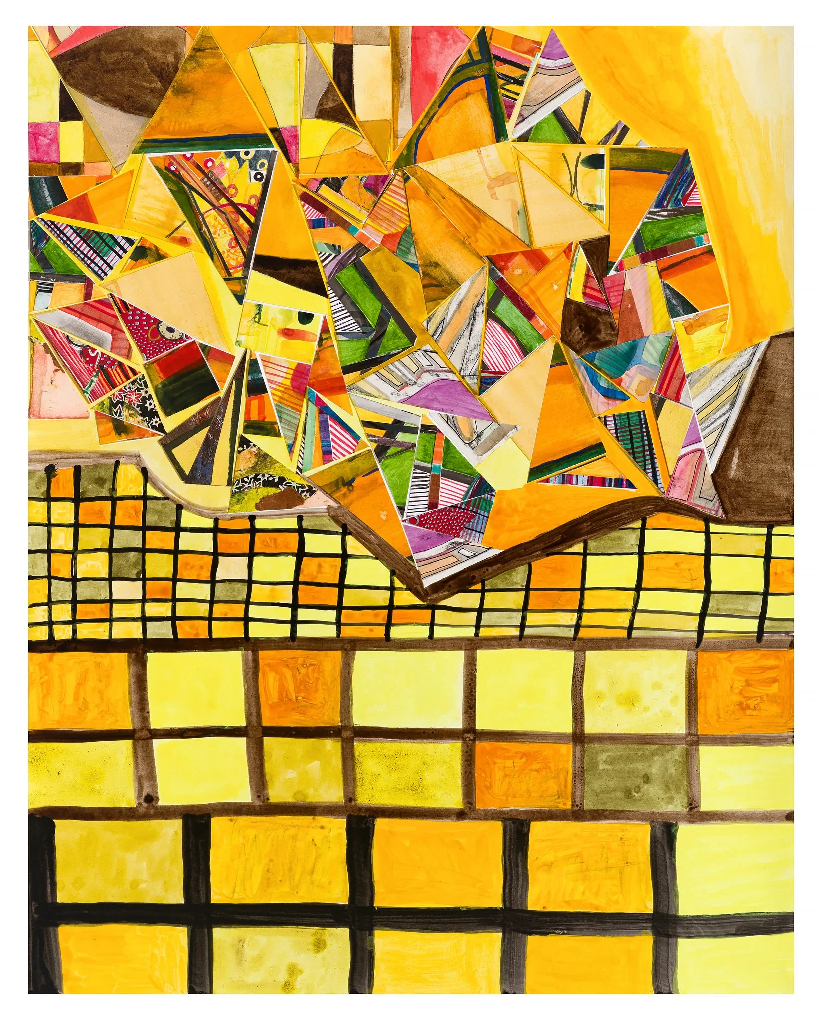London Underground, 2023, 24x19", mixed media on paper