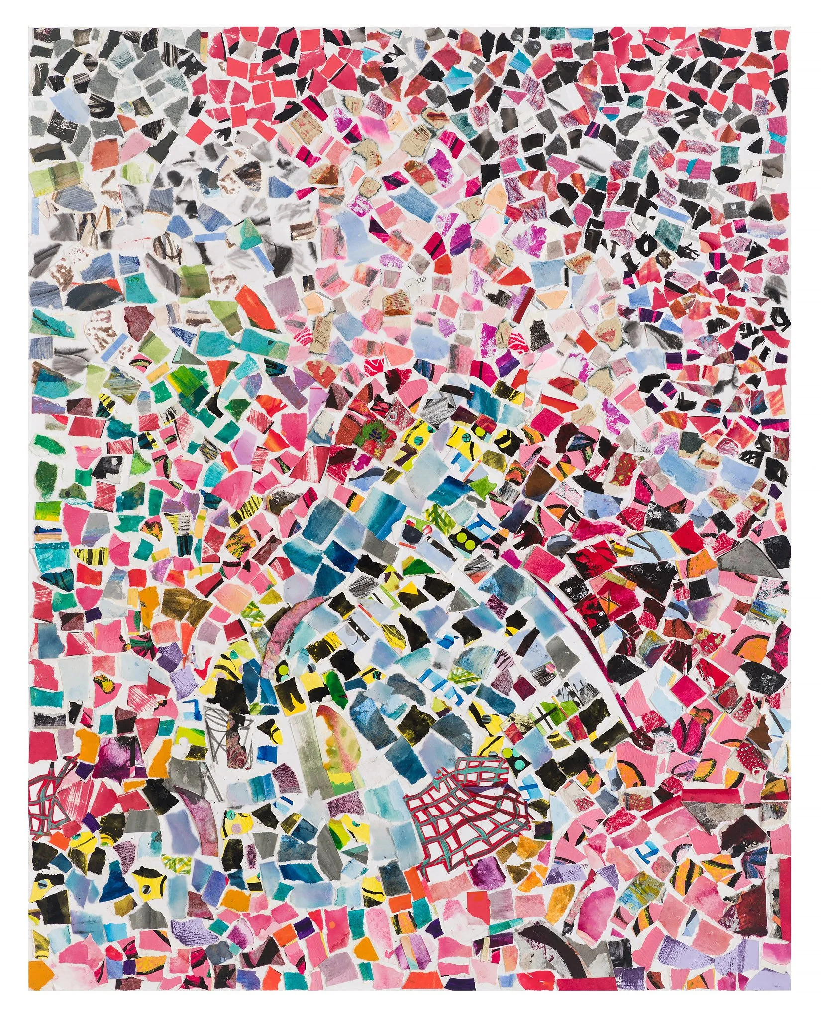 City Center, 2022, 24x19", mixed media on paper