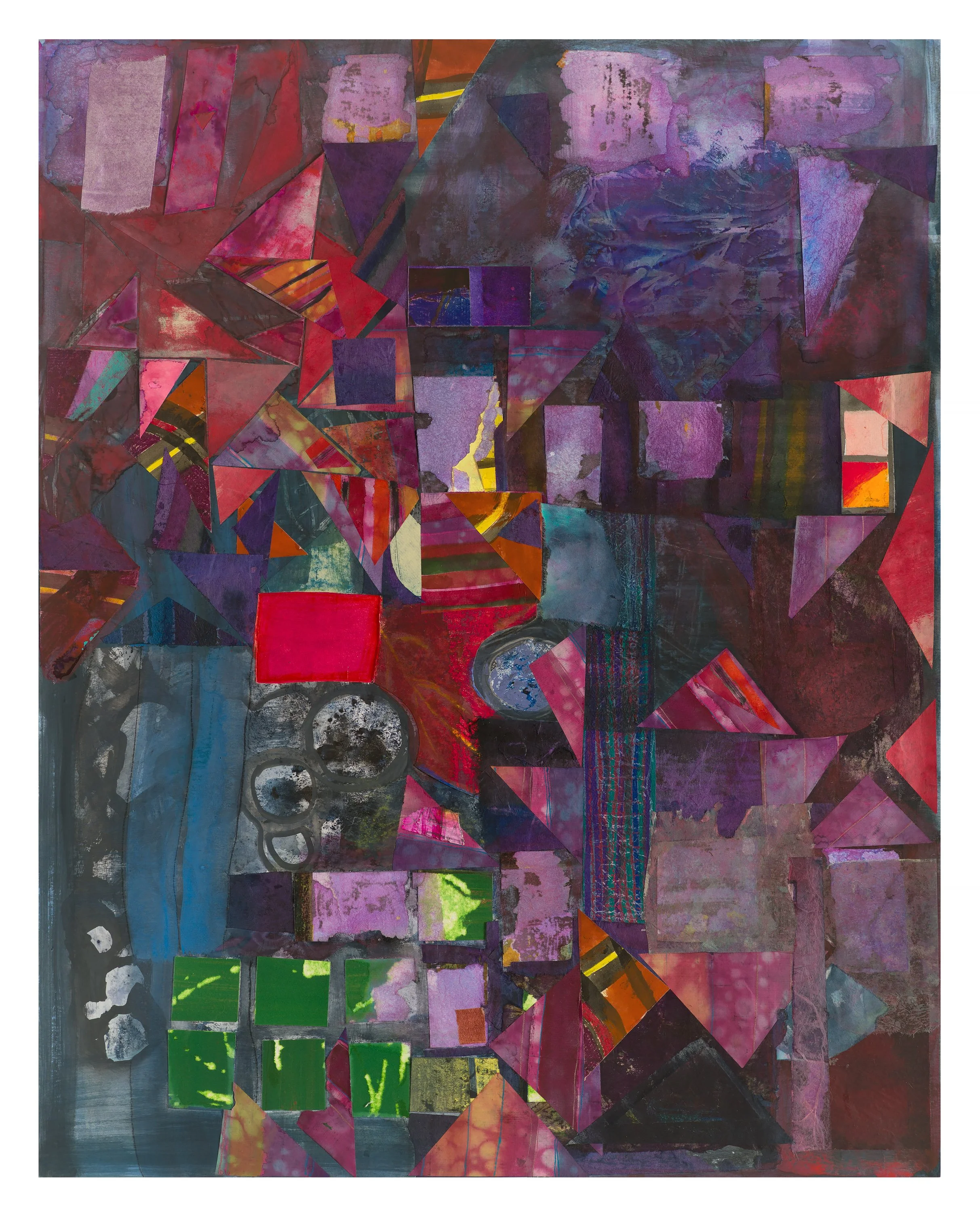Campfires Burning, 2026, 24x19", mixed media on paper