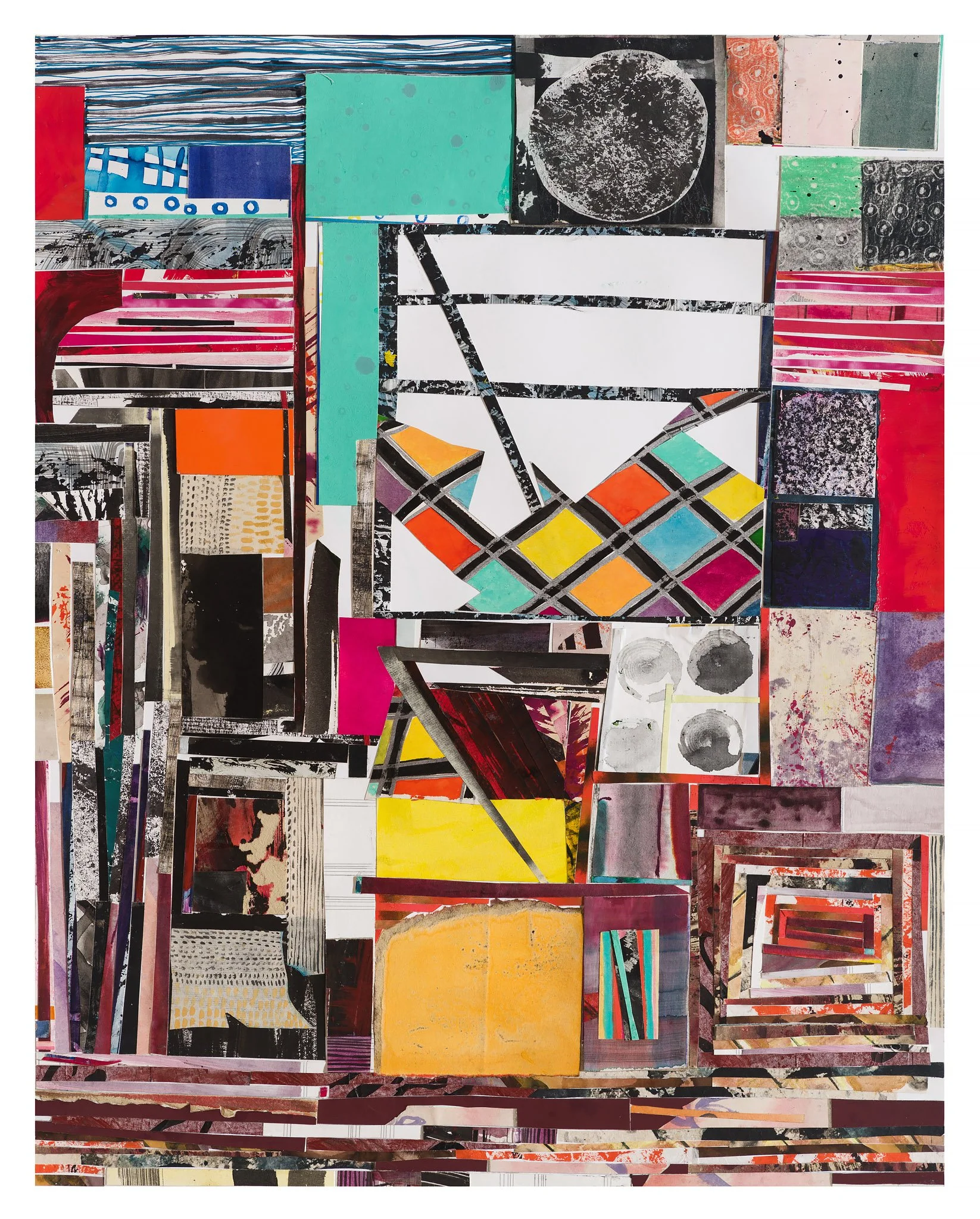 Library I, 2024, 24x19", mixed media on paper