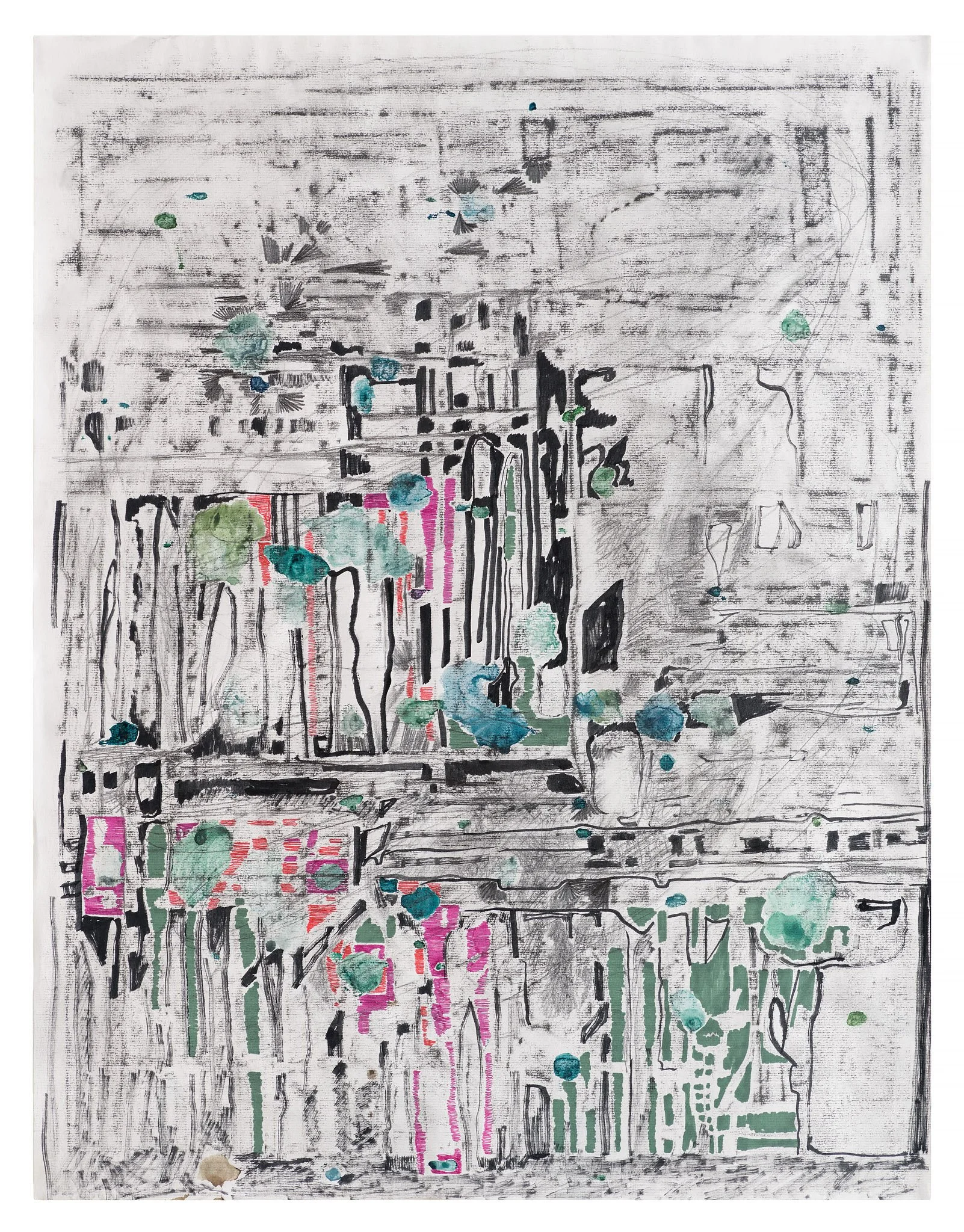 Corona Park, 2022, 25.5x19.5", ink, marker, pencil on paper