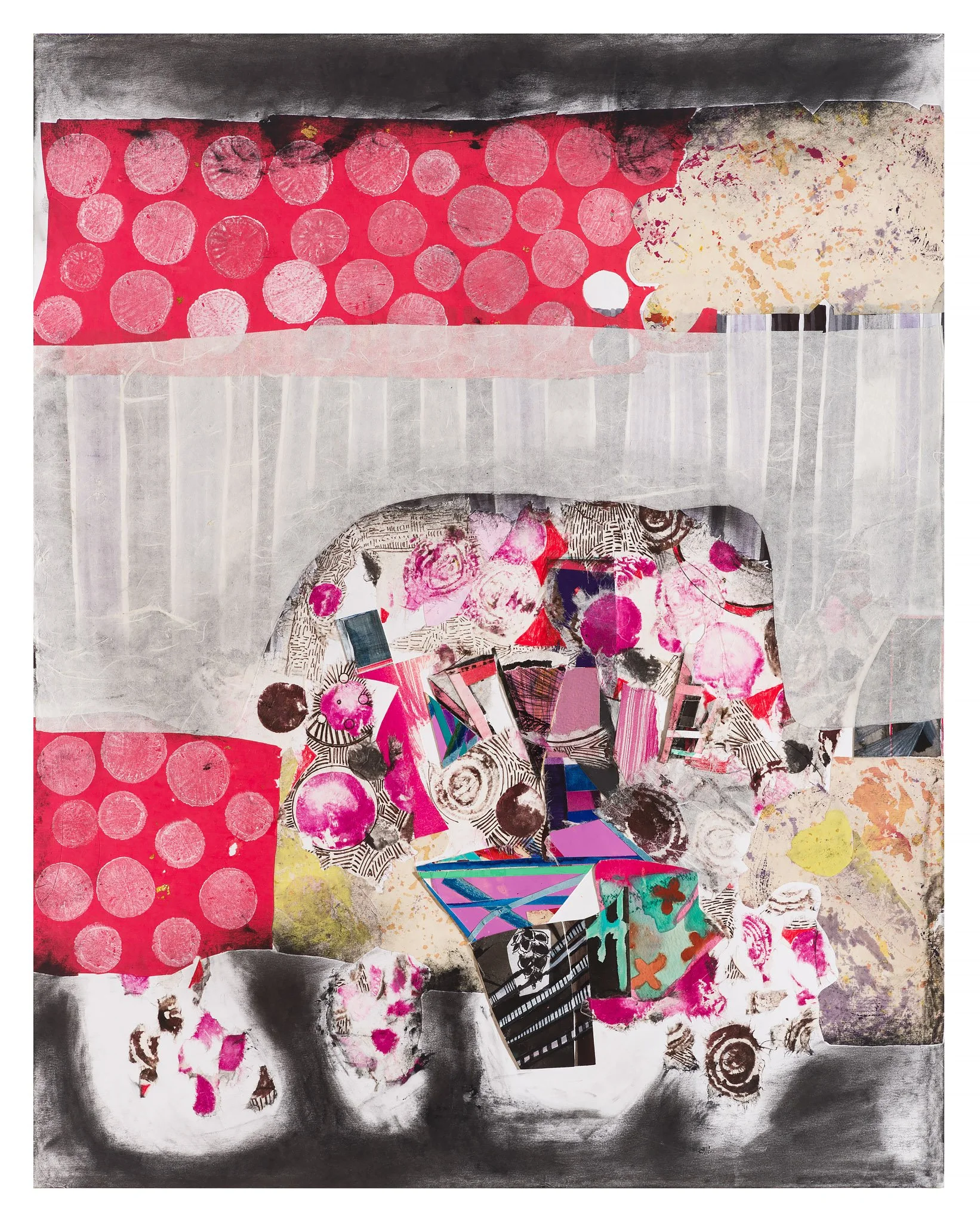 September Festival, 2021, 24x19", mixed media on paper