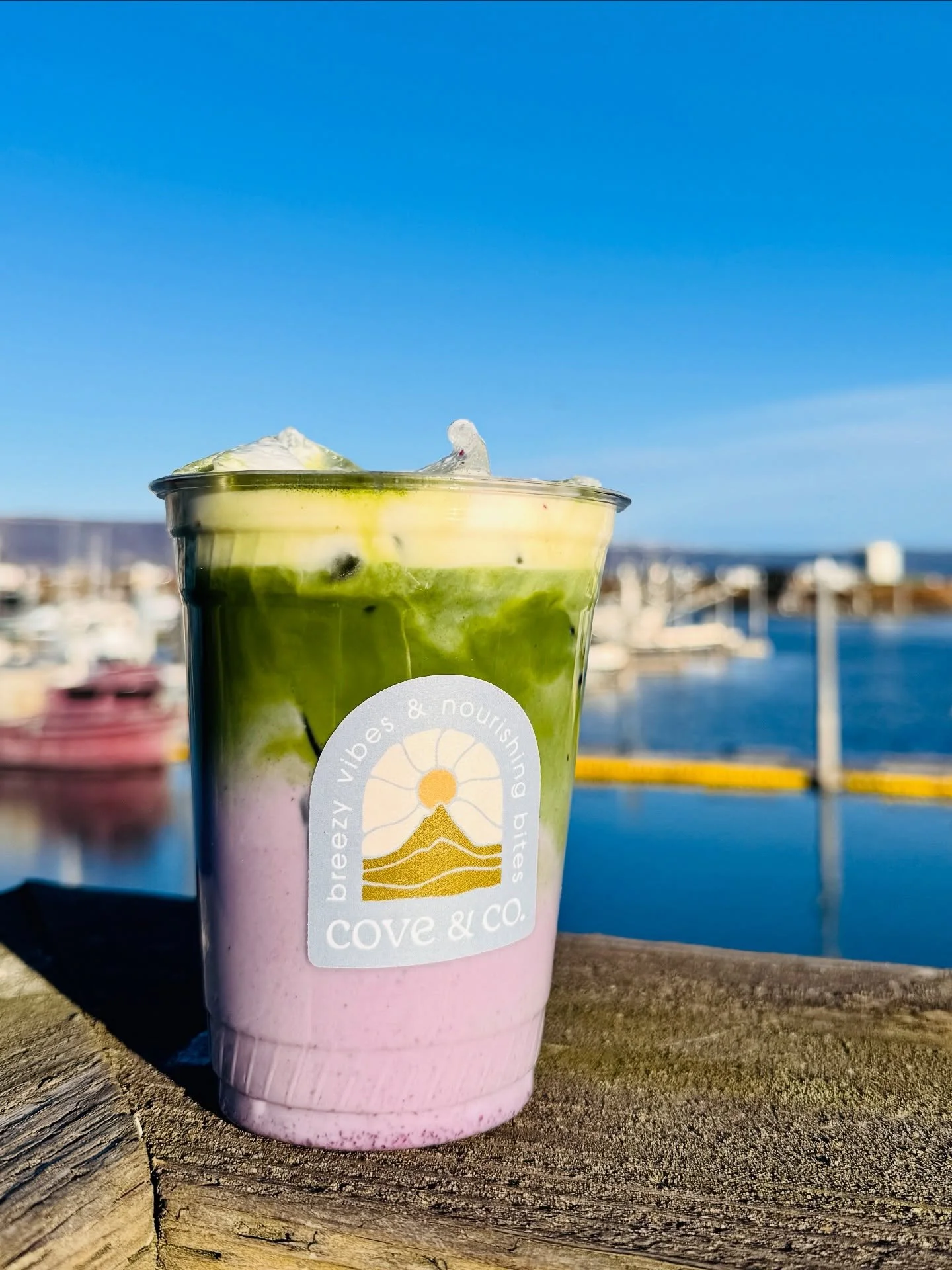 blue tide matcha 🌊 made with our house-made blueberry pur&eacute;e + served with our house-made vanilla cold foam &mdash; while supplies last. 🤤