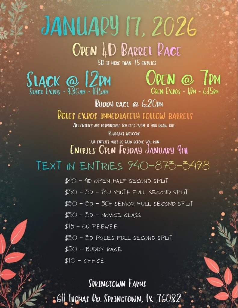 January 17th Barrel Race!