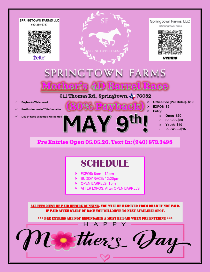 Mother's Day 4D Barrel Race!