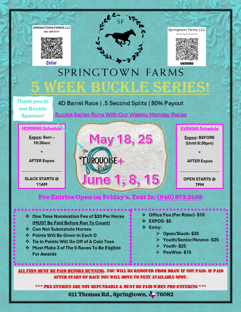 5 Week Buckle Series! (May 18th - June 15th)