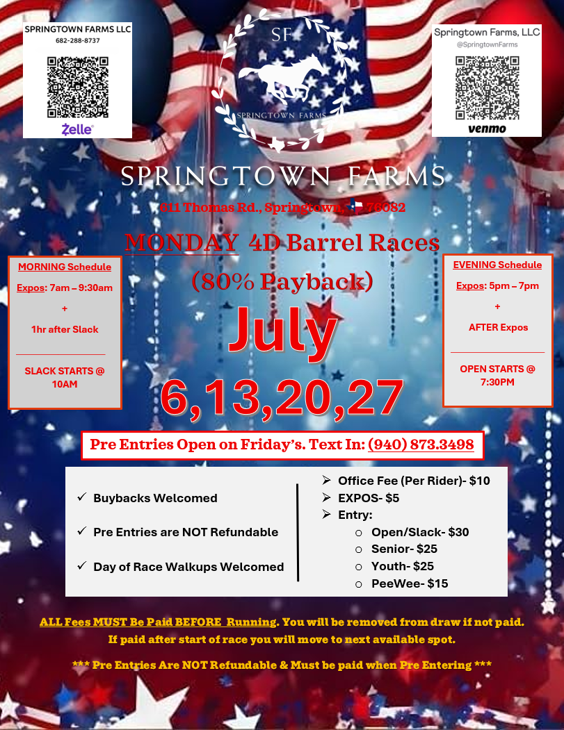 July Monday Races!