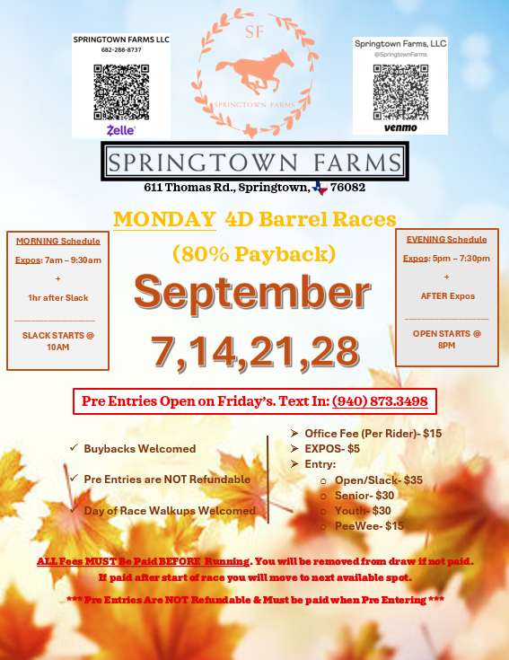 September Monday Races!