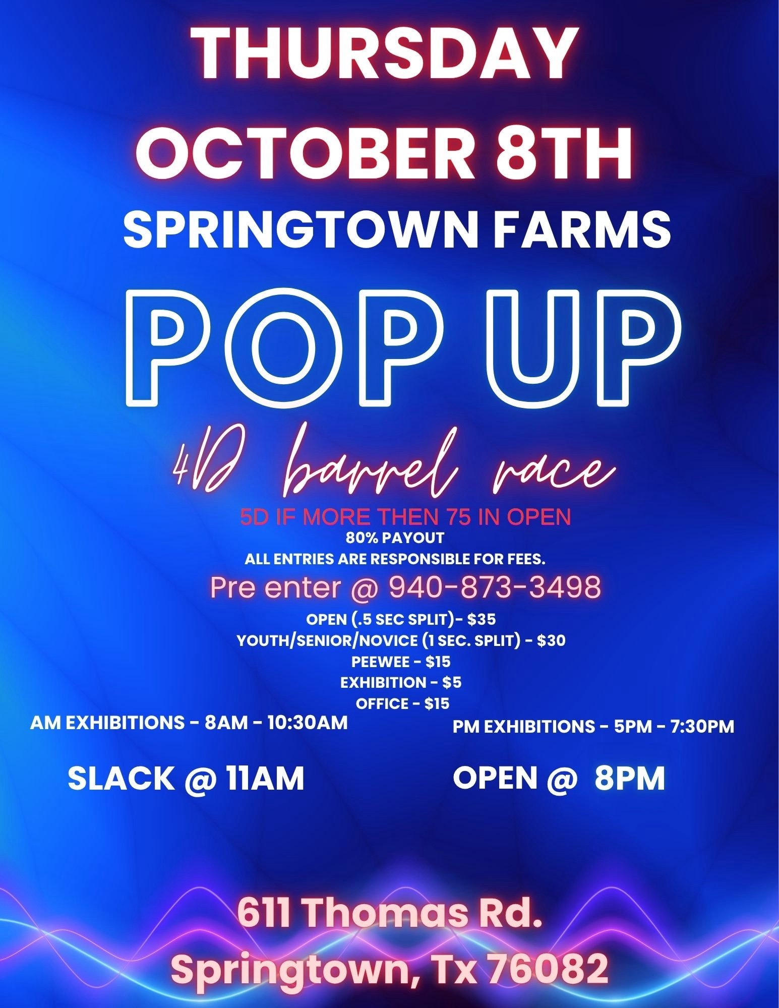 Thursday Pop Up Race!