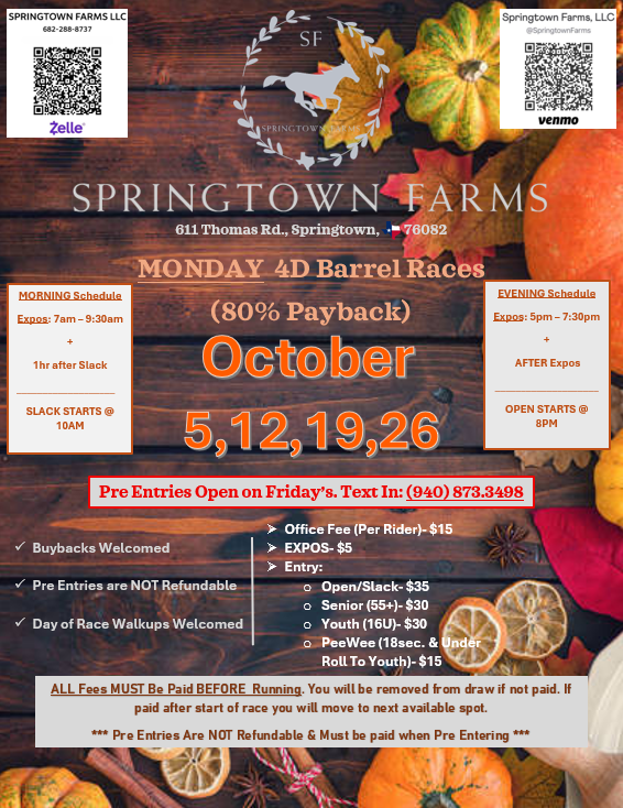 October 2026 Barrel Races!