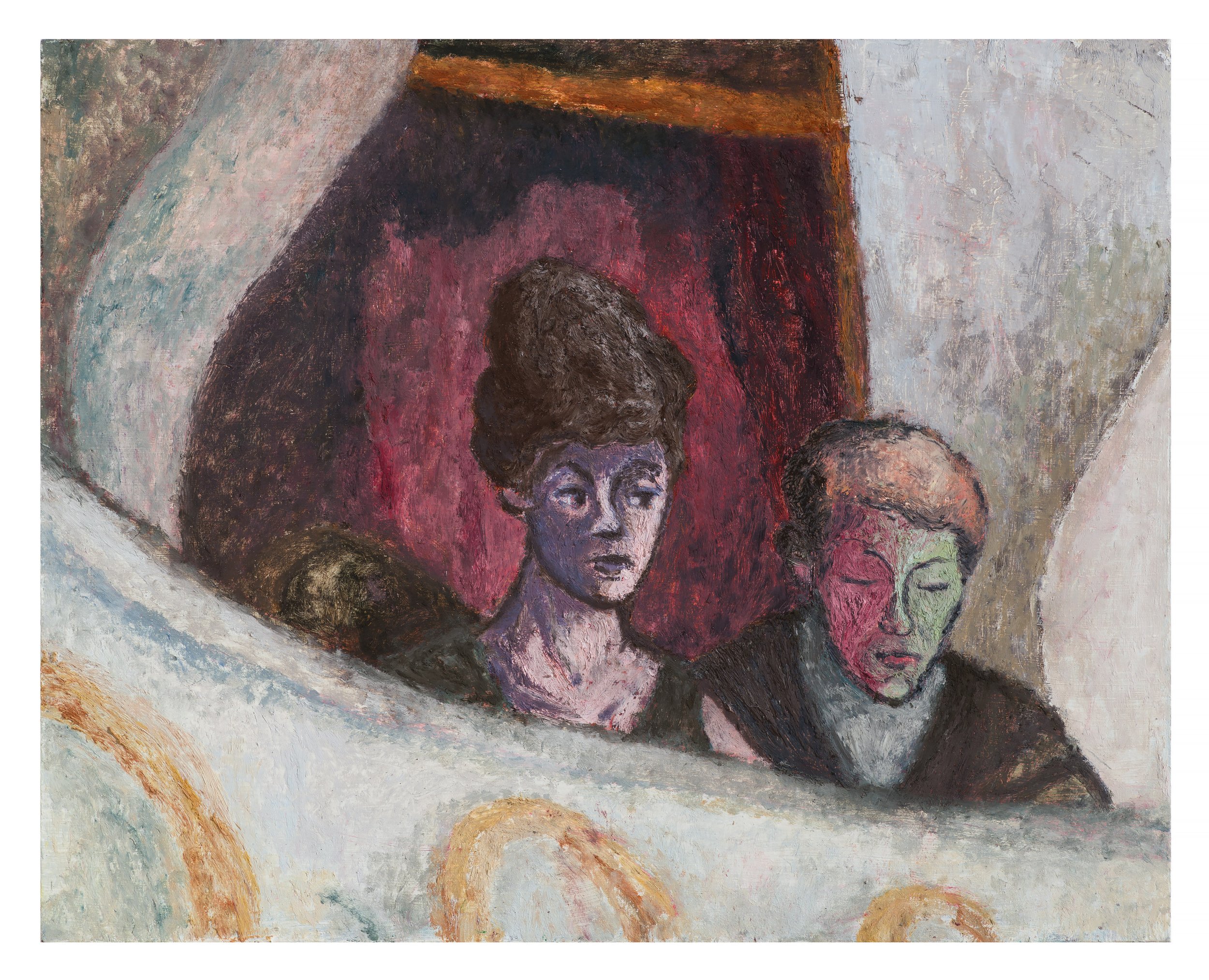 BOX SEAT / oil on muslin over panel, 18 x 22 inches