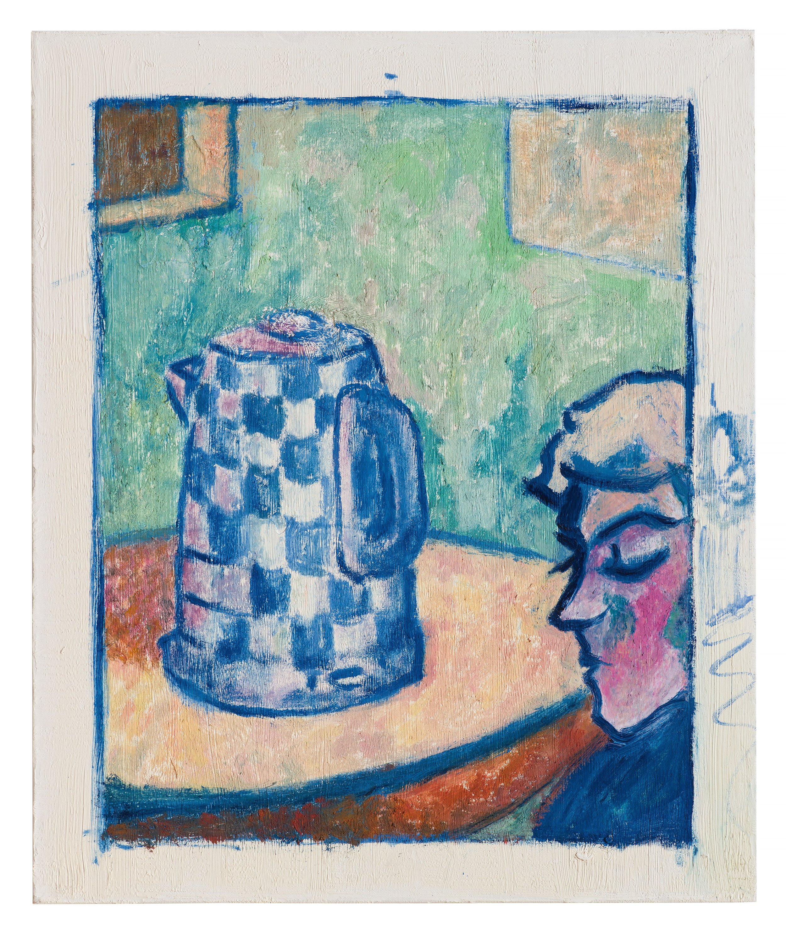 STUDIO VISITOR / oil on canvas, 