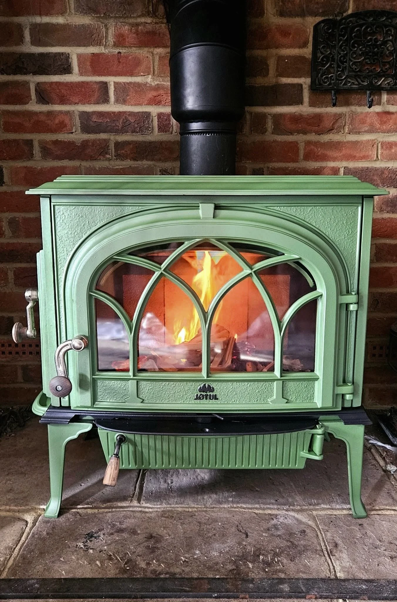 Jotul F500 Emerald Green Full Restoration Repair Custom Multi-Fuel