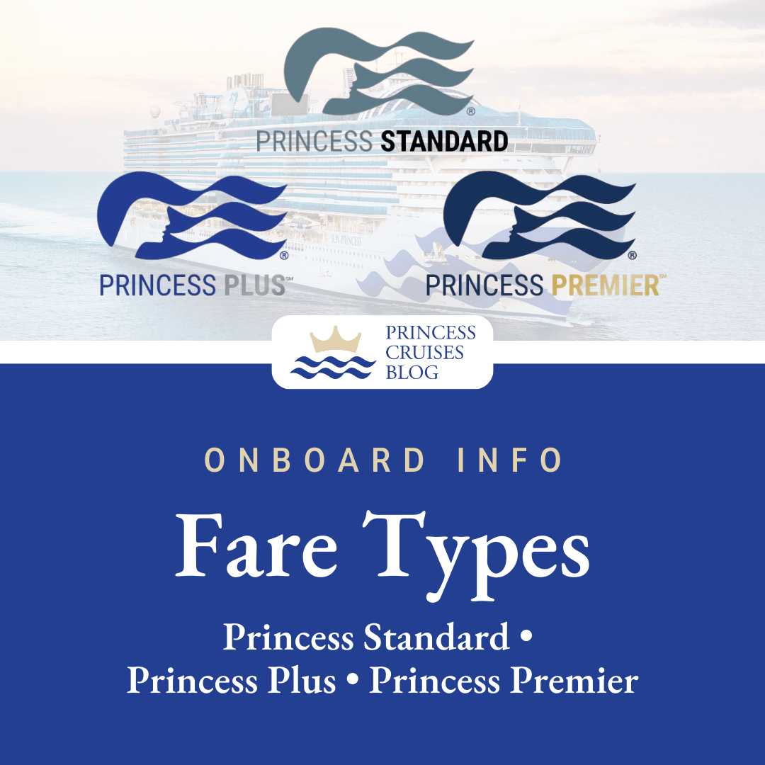 Princess Cruises 2026 Fare Inclusions &amp; Comparisons - Princess Standard, Princess Plus, Princess Premier