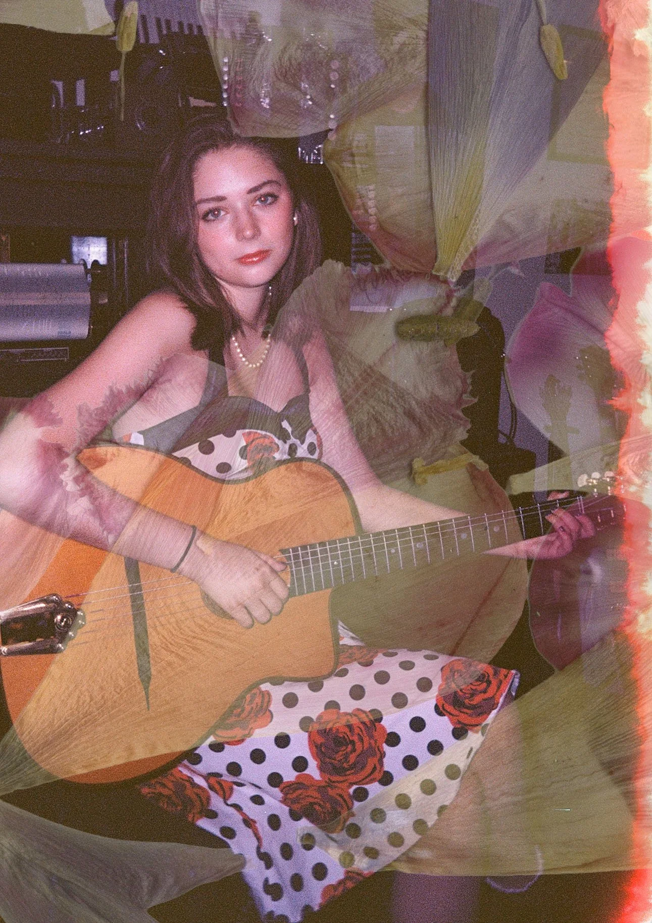 Film photos with dried flower overlay (2025-2026)