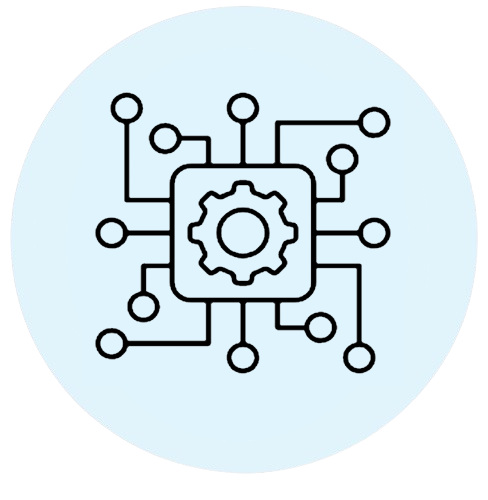 Icon representing AI-driven accounting technology and software integration for efficiency.