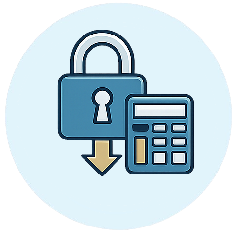 Icon of a document secured by a padlock, representing structured and secure loan repayment strategies.