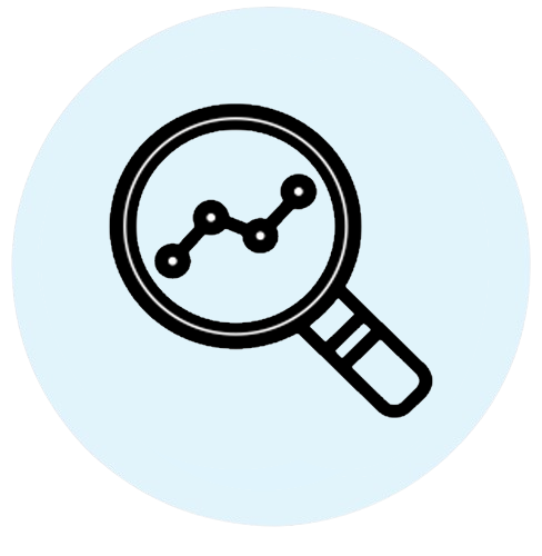 Icon representing detailed financial analysis and transaction auditing for small businesses.