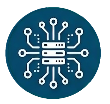 Circular blue icon featuring interconnected nodes and lines, representing a centralized data network or system integration.