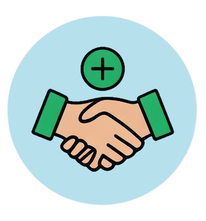 Icon representing strong vendor relationships and the addition of new supplier partnerships through reliable A/P services.