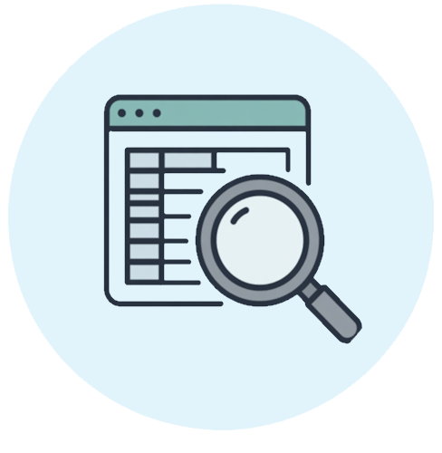 Icon representing a detailed tax audit trail and accurate financial reporting for year-end filing.