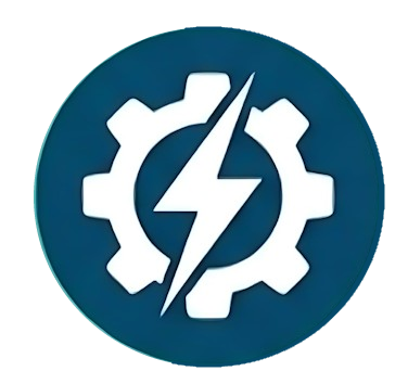 Circular blue icon with a gear and a lightning bolt in the center, symbolizing efficient automated processes and workflows.