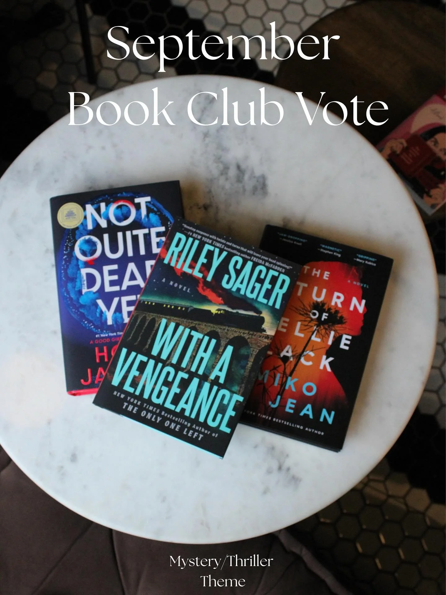 September Book Club Voting!! We&rsquo;re feeling a mystery/thriller vibe for the start of fall!
Final pick &amp; sign-ups will be posted August 31st!

Get your vote in now!!