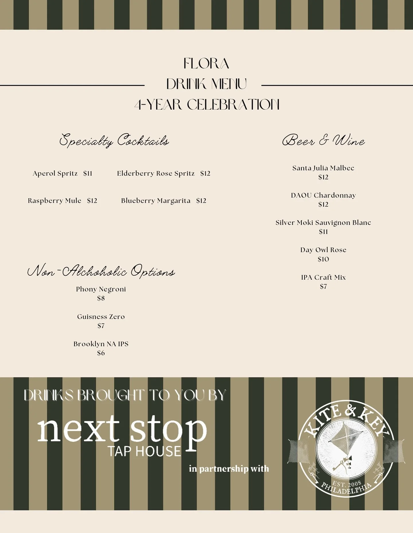 4-year market is only 2 days away!!! &amp; our drink menu is looking delicious thanks to @nextstoptaphouse @kiteandkeyphilly 

We can&rsquo;t wait to hang out &amp; celebrate with you all❤️❤️

9/13 - 305 Ardmore Ave., 4-8pm, see you then😉

*See prev