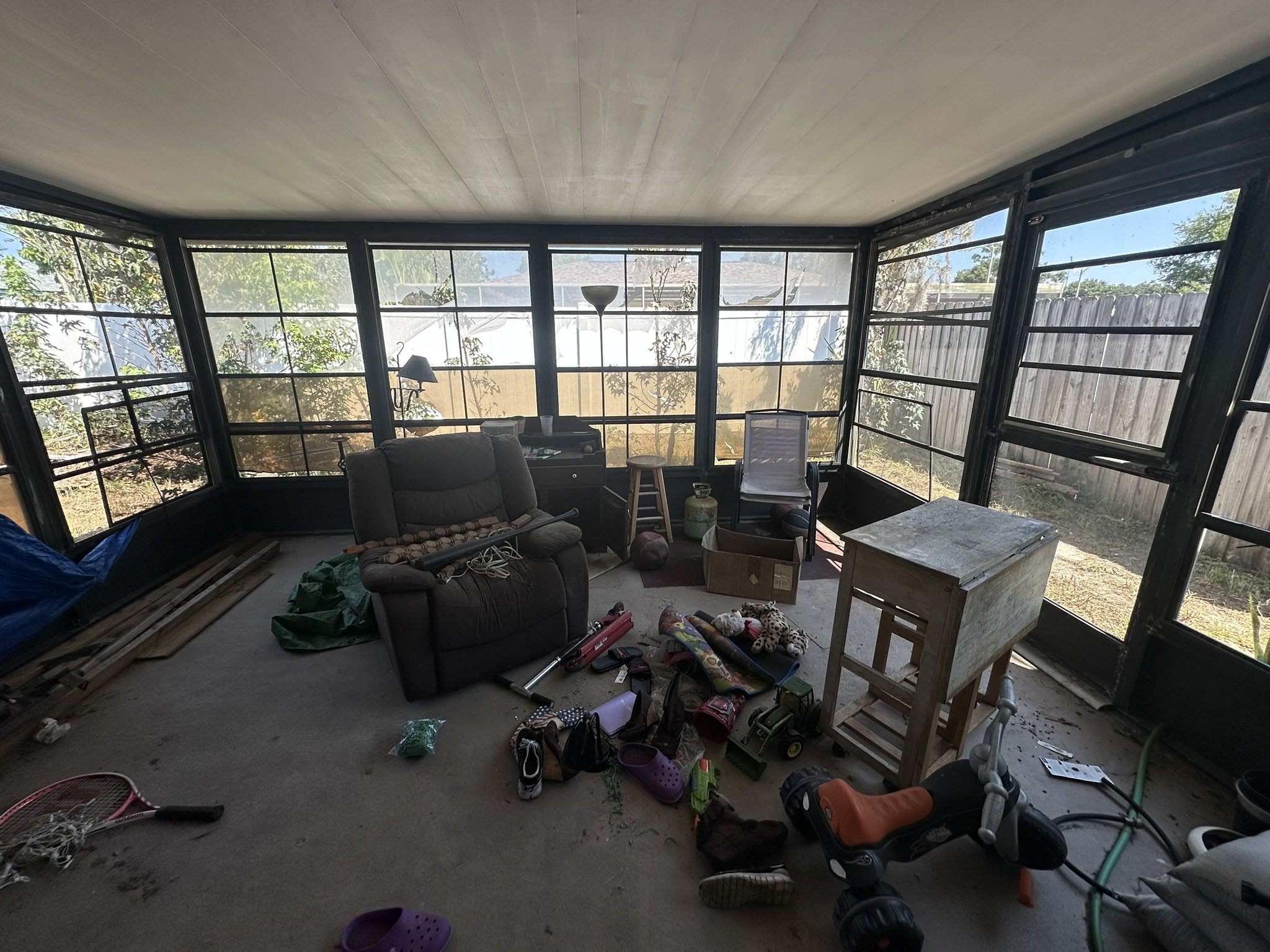 Household trash and garbage bags from a cleanout in Hudson, Florida