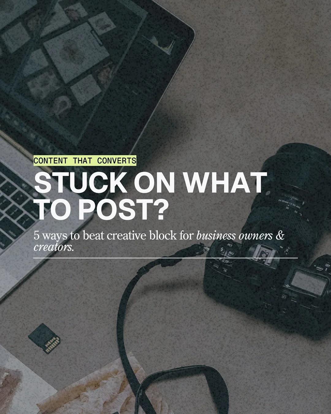 Creative block is a real thing and when you&rsquo;re an entrepreneur or a creator, it can hit hard some days 🧠.

These are 5 of my go-to ways to get the ideas flowing again and actually get back in a rhythm. You&rsquo;ll see AI in there 👾 and hones