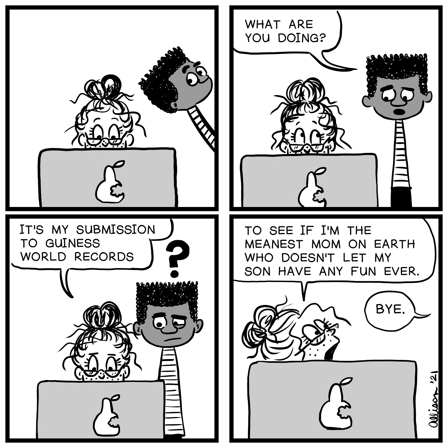 Petunia and Dre comic strip by Allison Garwood