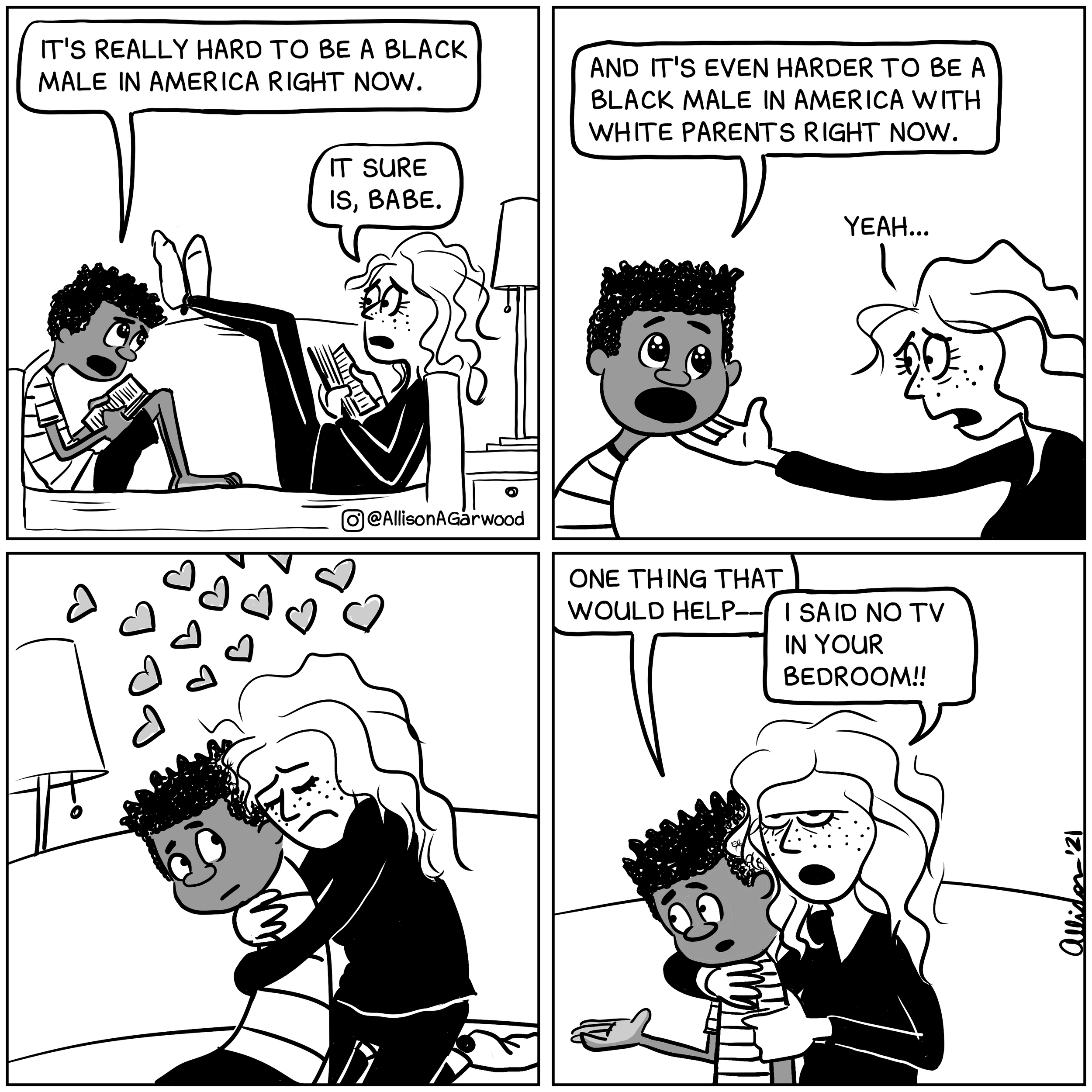 Petunia and Dre comic strip by Allison Garwood