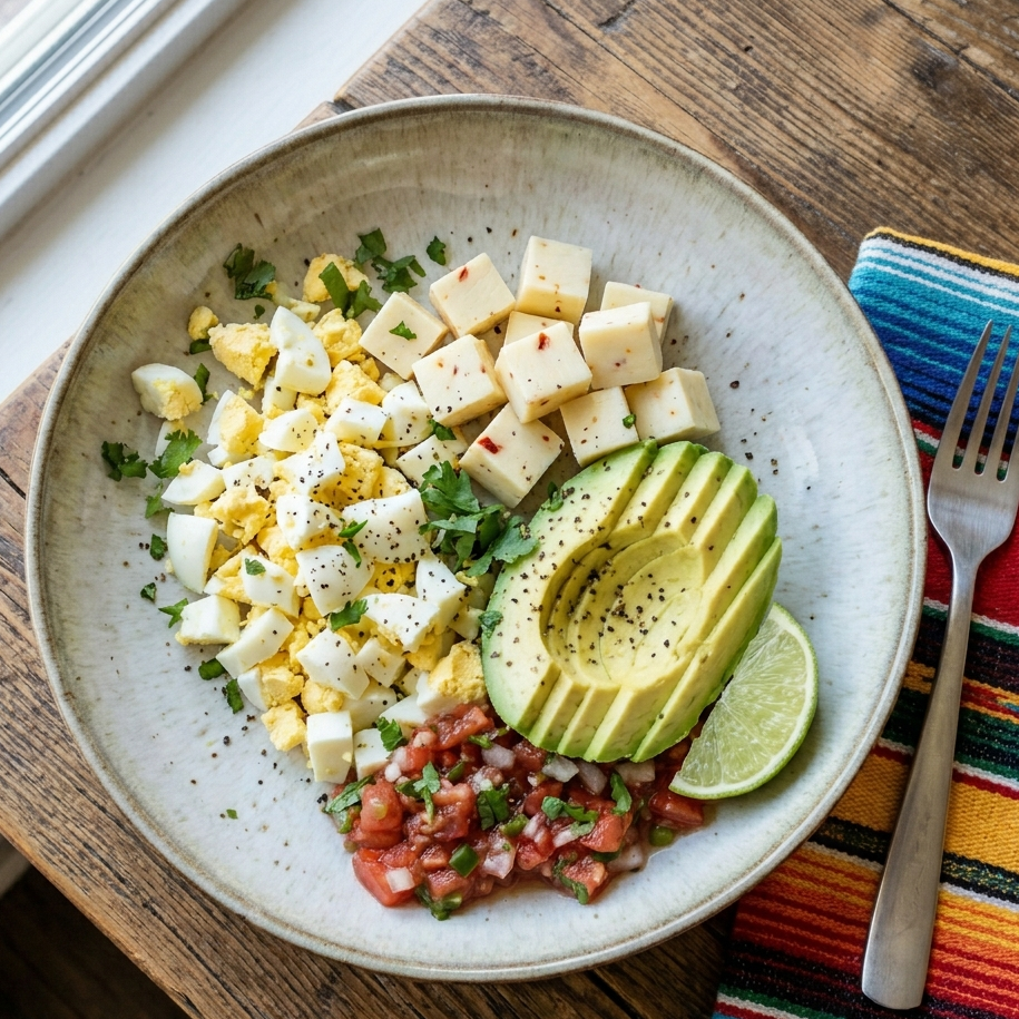 Lazy Keto Huevos Rancheros Breakfast Bowl