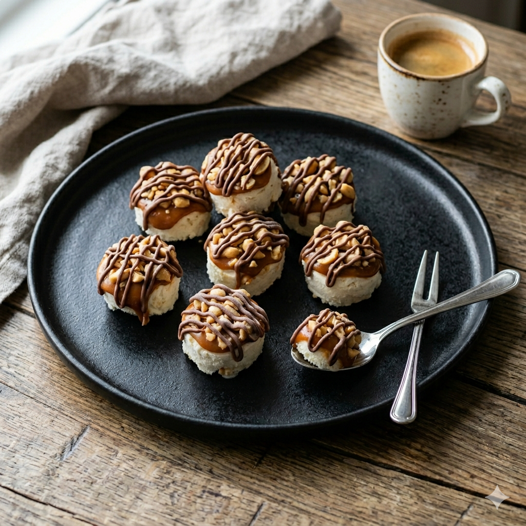 Keto Snickers Ice Cream Bites