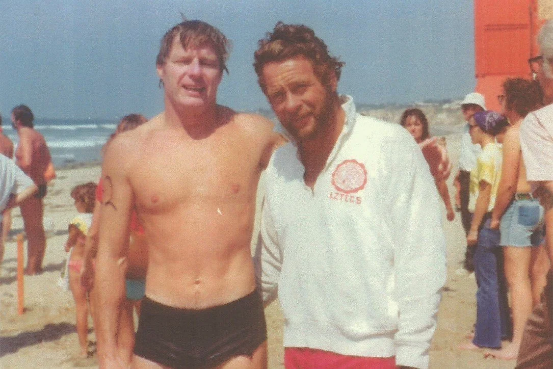 Jack Johnstone the First Triathlon course architect and Bill Phillips, first place winner of the First Triathlon at David Pain's Biathlon.
