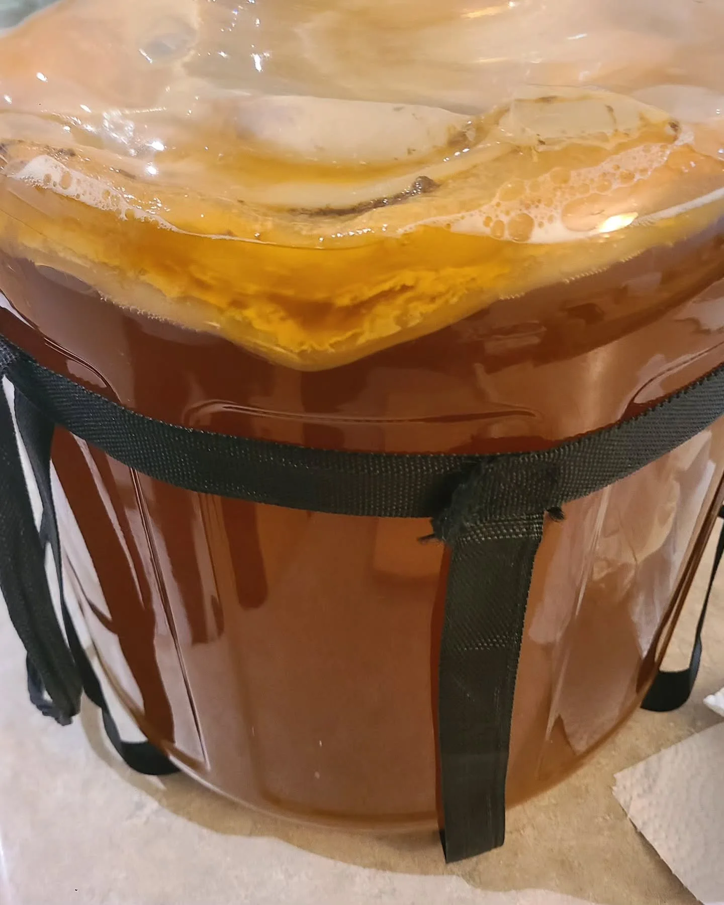 Small bach, brewing in a glass fermenter.  Why ? Better quality. We wanna help runners achieve  their goal because we are runners, too