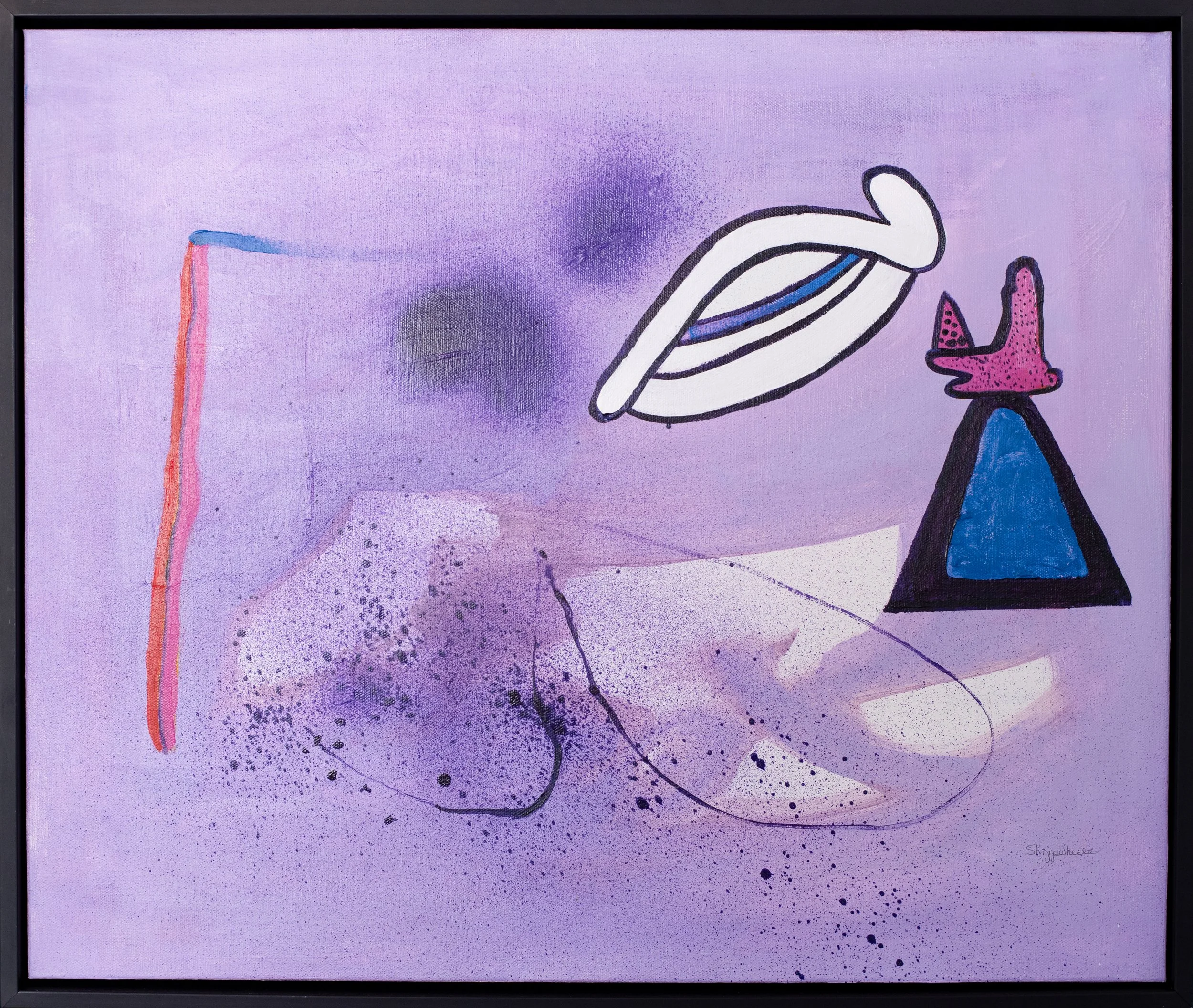 Purple Landing, Mixed media on canvas, 20" x 24"