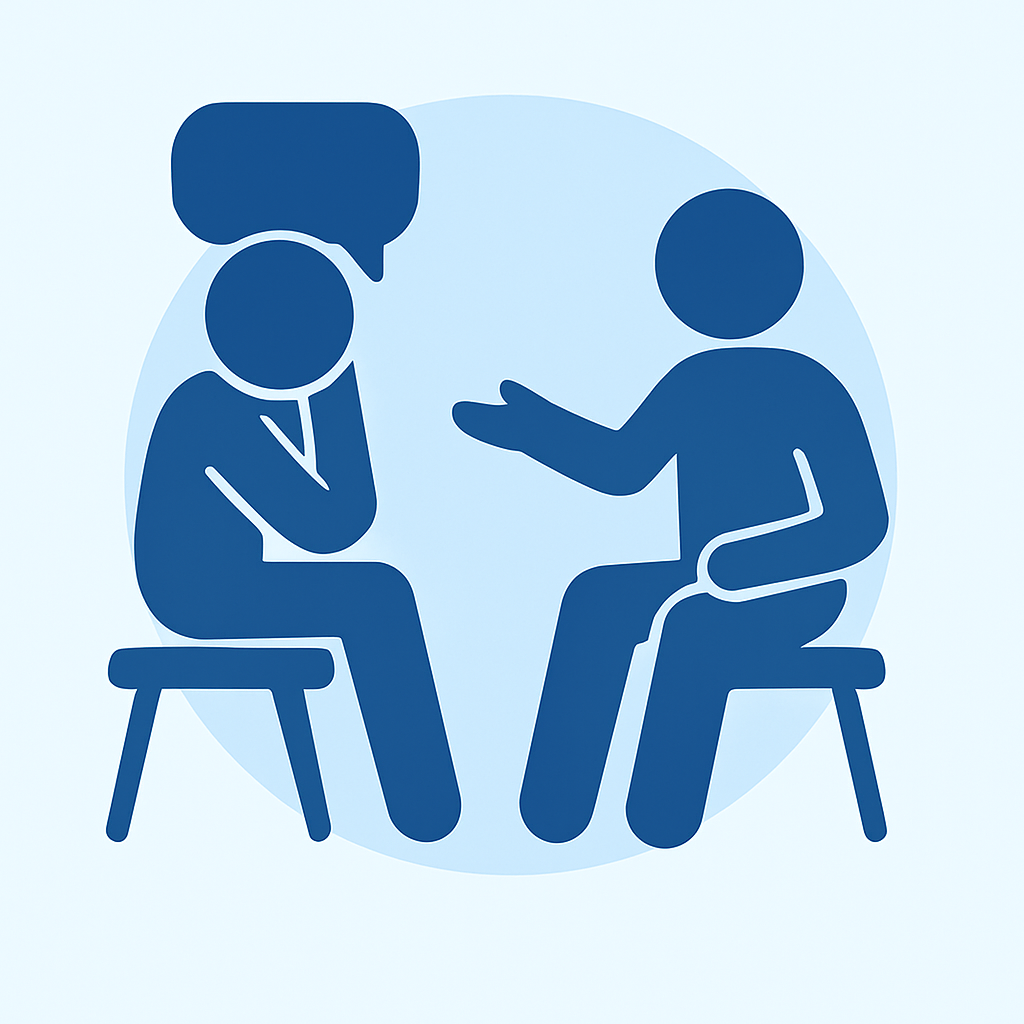 Image of two people meeting for a consultation