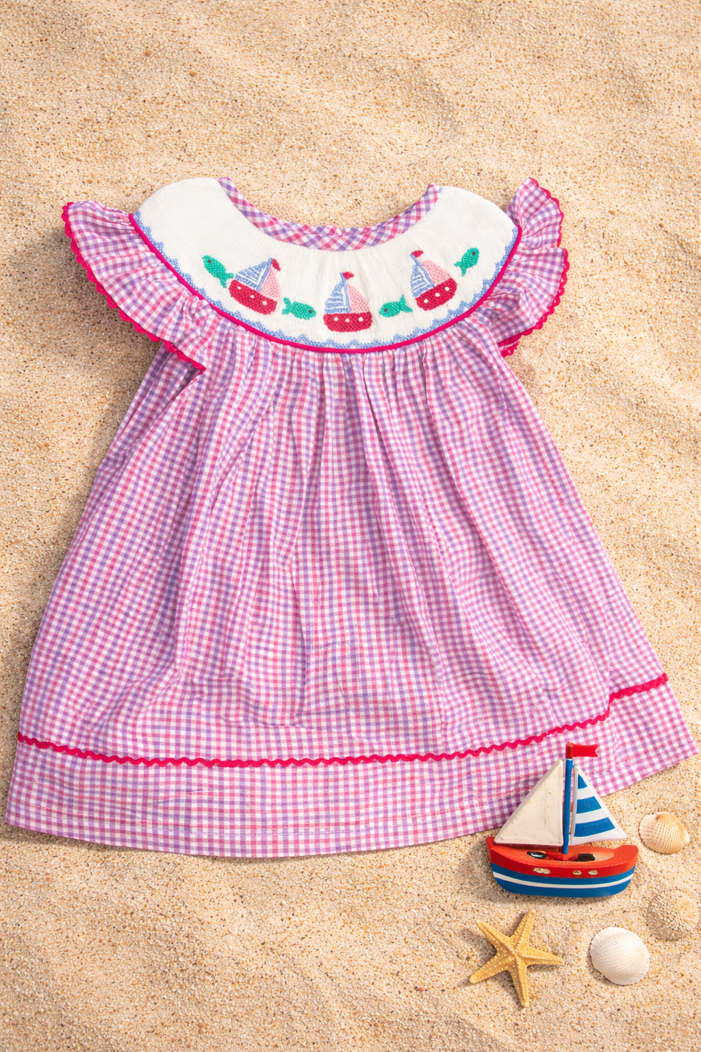 Hand Smocked Boat Bishop dress
